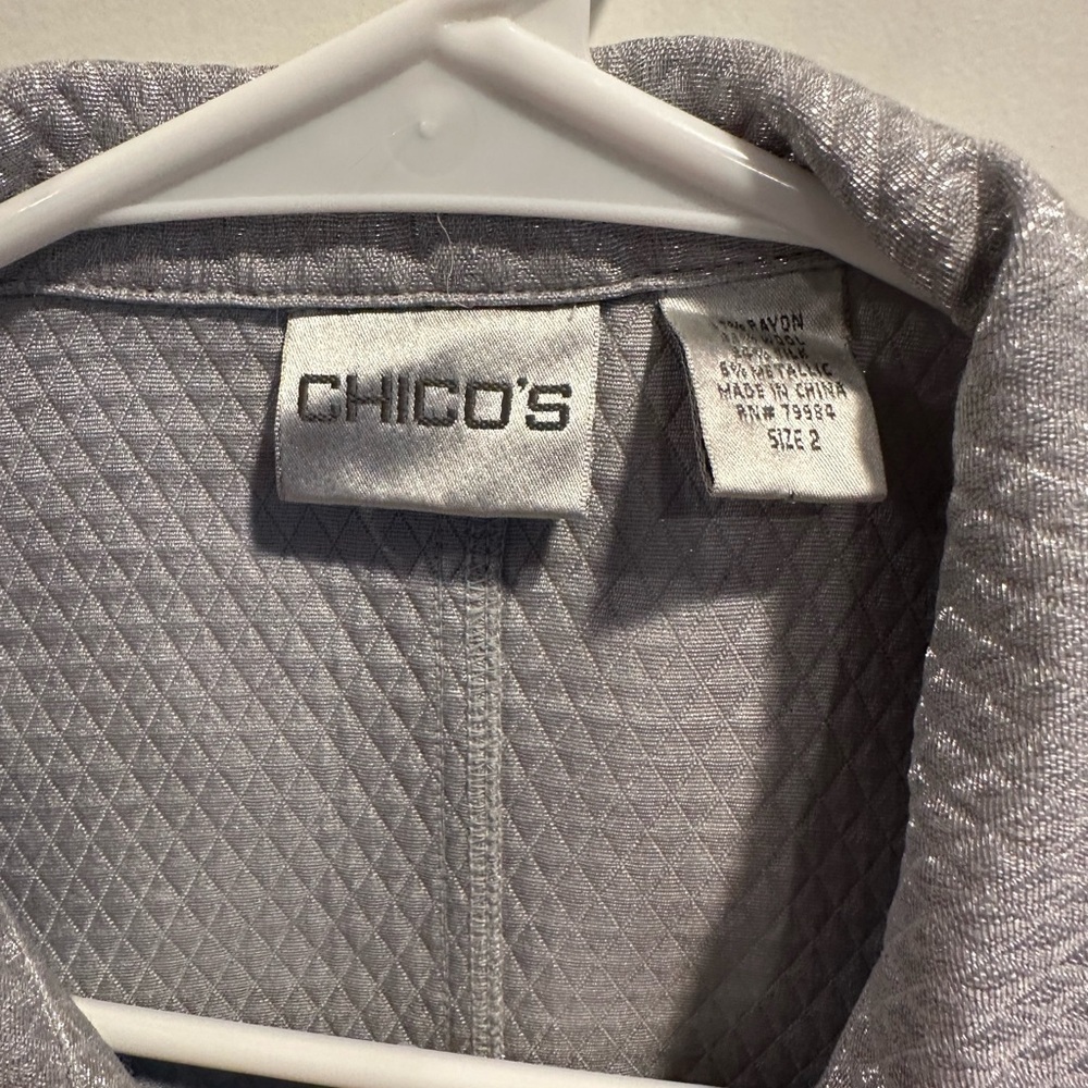 Chico's Gray Quilted Women's Vest - Picture 3 of 5